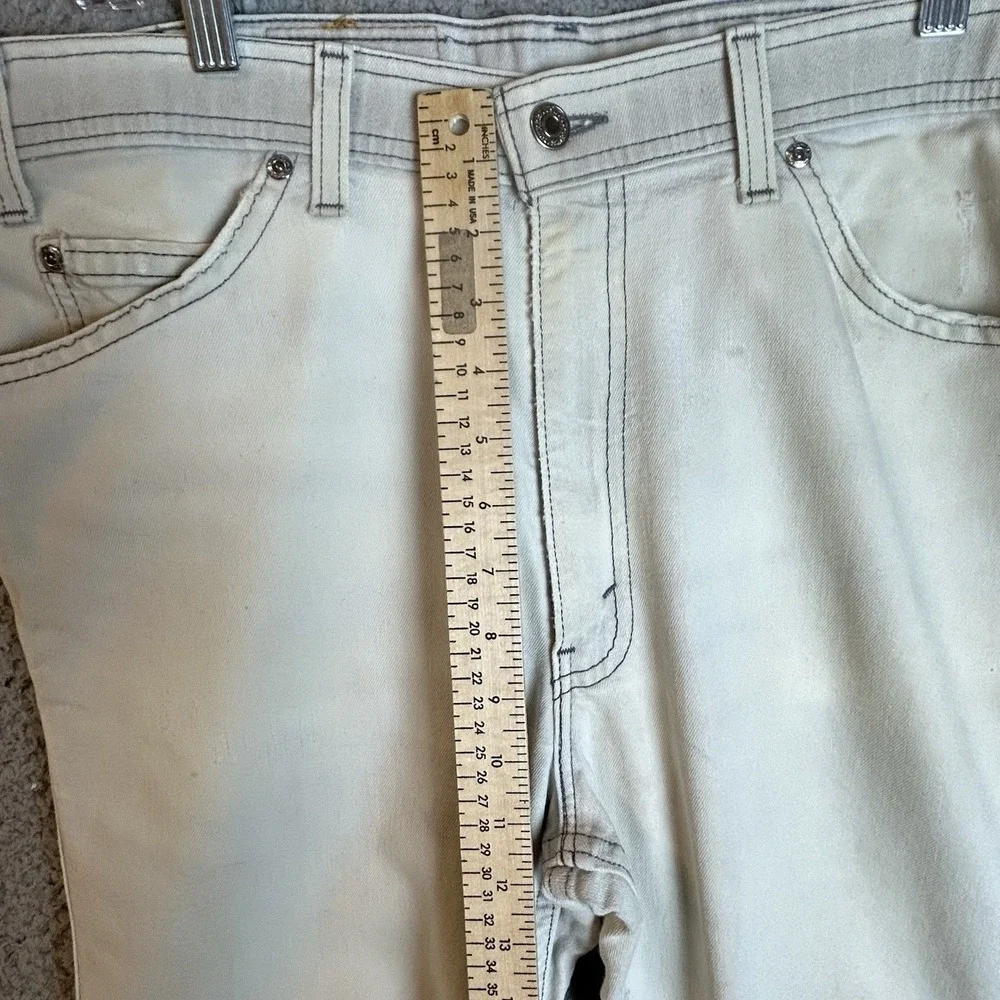 Levi's Vintage Beige Men's Action Jeans 34x28 Made in USA Straight Leg Denim